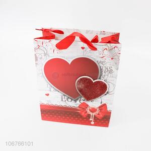 Wholesale popular heart printed gift bag present packing bag