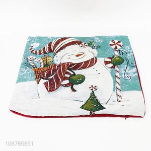 Cartoon Snowman Pattern Pillow Case Boster Case