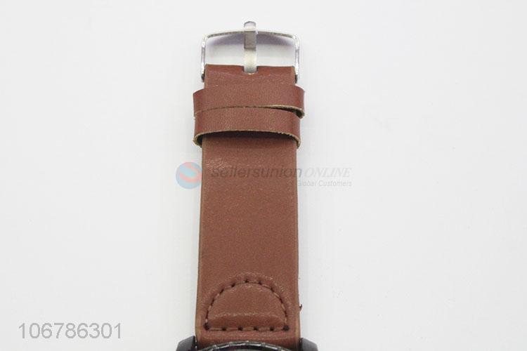 Wholesale Comfortable PU Leather Watchband Wristwatch For Man