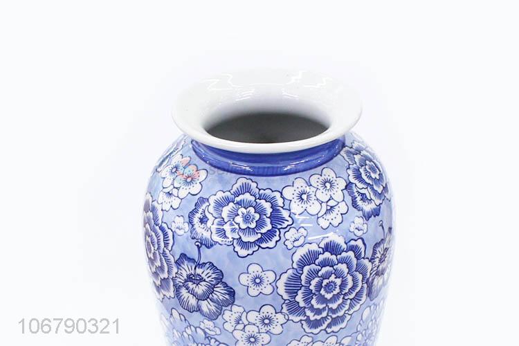 Newest Household Decoration Ceramic Crafts Blue And White Porcelain Vase