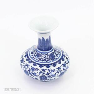 Best Sale Blue And White Porcelain Vase Decorative Paunch Vase