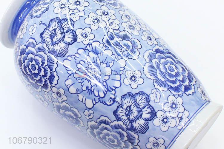 Newest Household Decoration Ceramic Crafts Blue And White Porcelain Vase