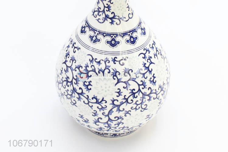 Fashion Ceramic Crafts Blue And White Porcelain Vase