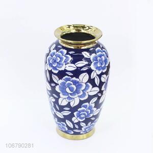 Custom Fashion Ceramic Crafts Blue And White Porcelain Vase