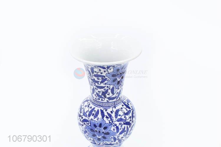 Creative Design Chinese Style Ceramic Crafts Blue And White Porcelain Vase