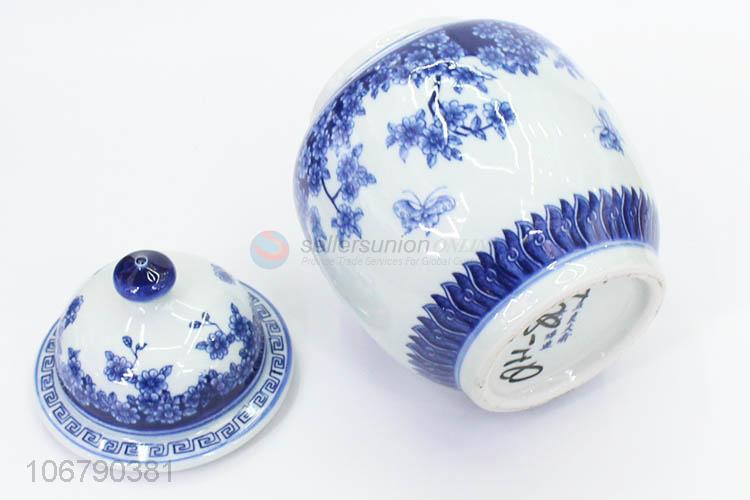 Best Quality Blue And White Porcelain Jar With Lid