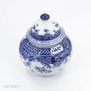 Best Sale Blue And White Porcelain Jar Multipurpose Ceramic Pot