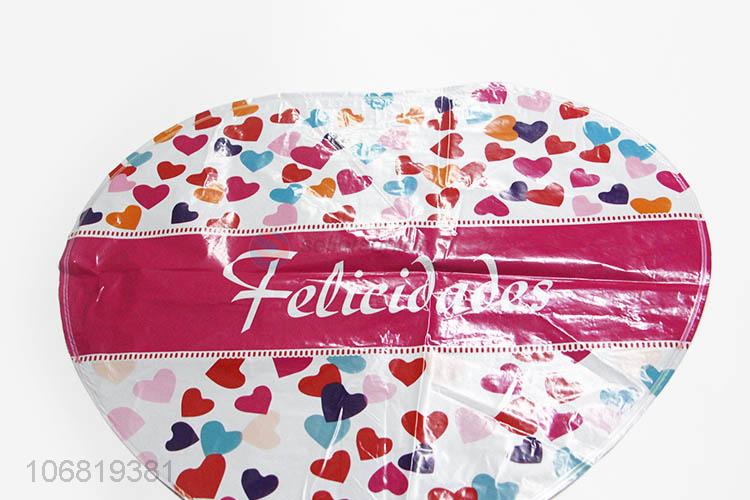 Lovely Printing Colorful Heart Shape Decorative Foil Balloon