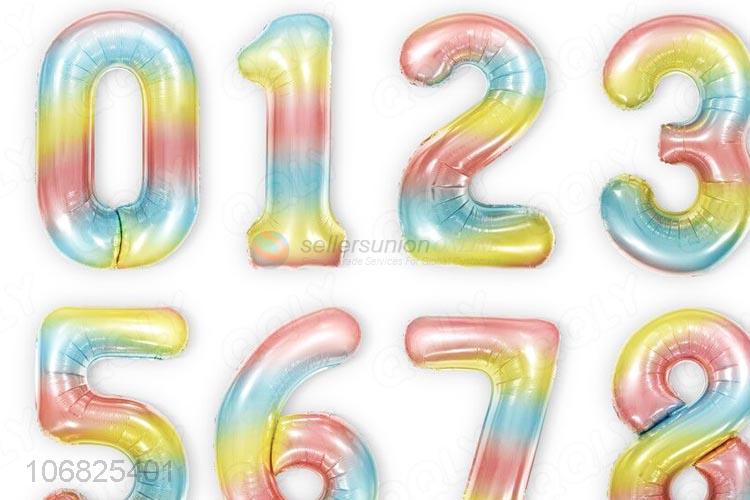 Hot Sale Gradient Rainbow Numbers Foil Balloon