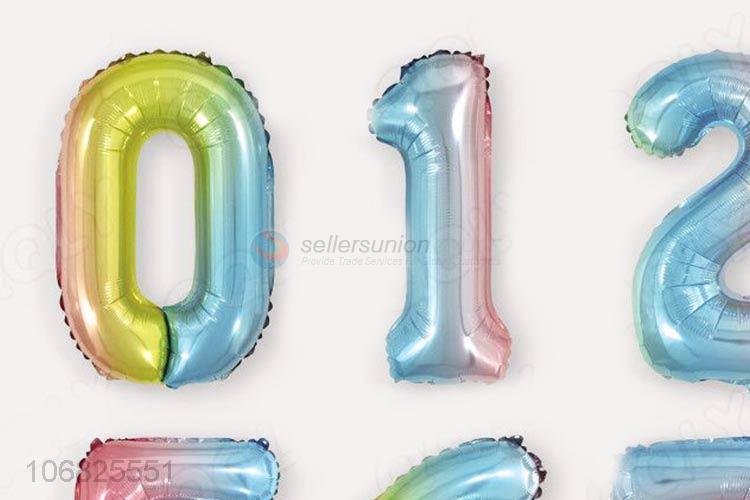 Best Price Gradient Rainbow Colors Number Balloon Foil Balloons