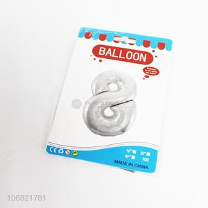 Premium quality number 8 party decoration inflating foil balloons