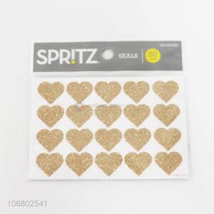 Premium quality 80pc heart design golden decoration sticker