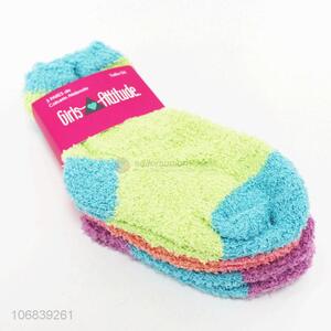 Custom 3 Pairs Colorful Soft Plush Socks Set