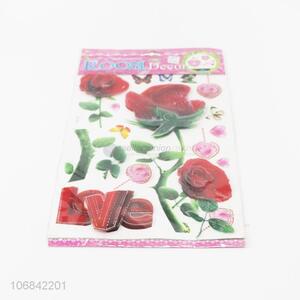 Wholesale Unique Design Rose Flowers Home Room Decoration Sticker