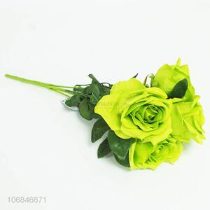 New products decorative green 5 heads simulation rose