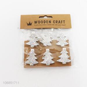 Hot sale wooden crafts Christmas tree shape wooden clips