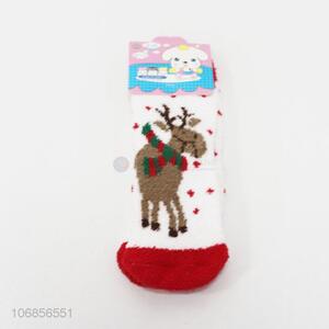 Wholesale cute reindeer pattern winter socks for children