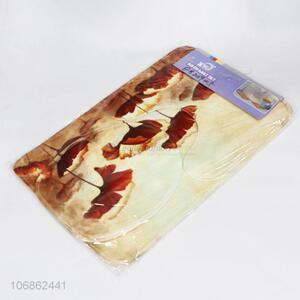 Wholesale exquisite ginkgo leaves printed bath mat set