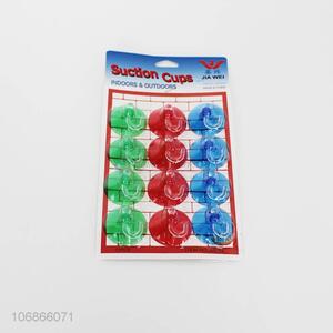 Creative Design 12 Pieces Colorful Plastic Suction Cups Hook