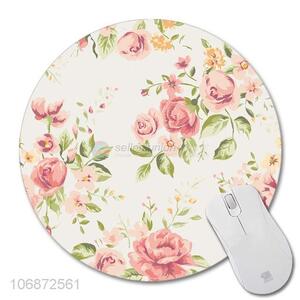 Promotion Gift Sublimation Flower Pattern Round Gamer Mouse Pad