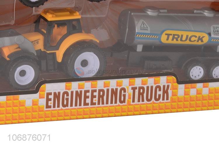 Top Selling Plastic Pull Back Engineering Truck Toy Set Promotional Toys