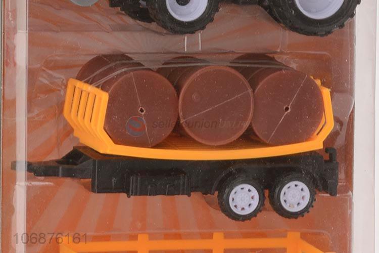 Factory Sell Plastic Pull Back Engineering Vehicle Truck Toy Set For Promotion