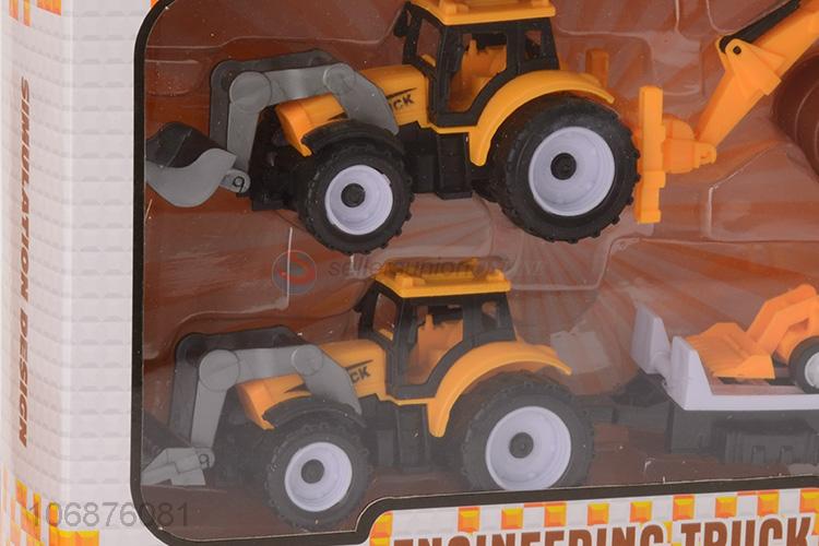 High Sales Engineering Car Plastic Pull Back Truck Toys Set For Kids