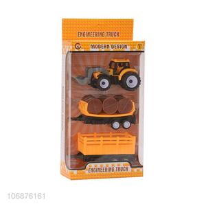 Factory Sell Plastic Pull Back Engineering Vehicle Truck Toy Set For Promotion