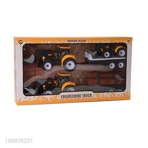 Hot Selling Plastic Inertial Engineering Truck Friction Toy Cars Set For Kids