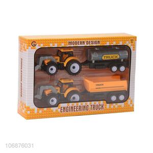 Hot Selling Plastic Pull Back Car Toy Engineering Truck Toy For Kids