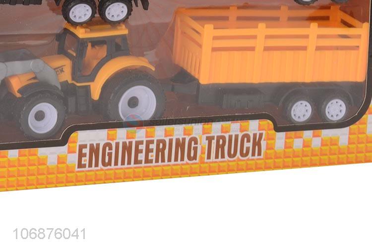 Best Sale Child Great Gift Plastic Engineering Truck Pull Back Car Toys Set