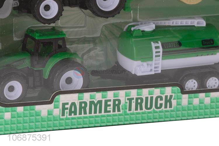 Hot Selling Pull Back Power Farmer Truck Farm Tractor Play Toy Set