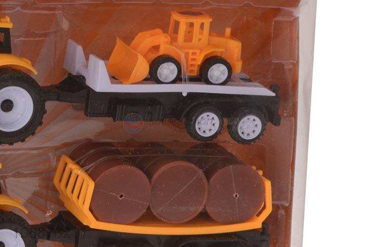 Reasonable Price Plastic Pull Back Cartoon Engineering Truck Friction Car Toys Set