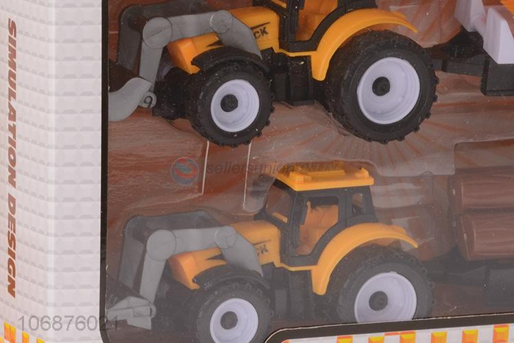 Hot Sale Plastic Pull Back Engineering Truck Toy Set For Kids