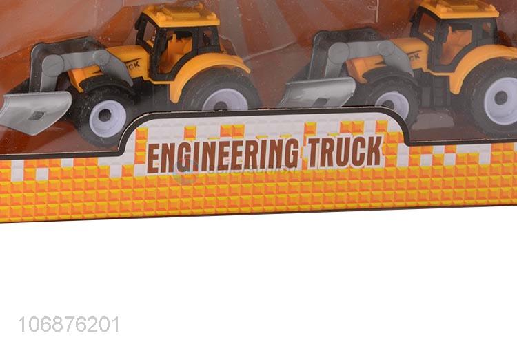 Factory Sales Plastic Pull Back Engineering Truck Friction Toy Vehicle Set