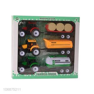 Best Sale Friction Power Truck Model Farmer Inertia Car Toys Set 3 In 1