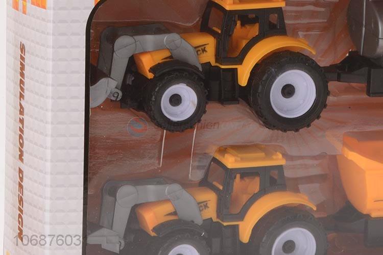 Hot Selling Plastic Pull Back Car Toy Engineering Truck Toy For Kids