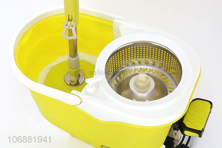 China OEM 360°spin microfiber cleaning mop with easy wring mop pedal bucket