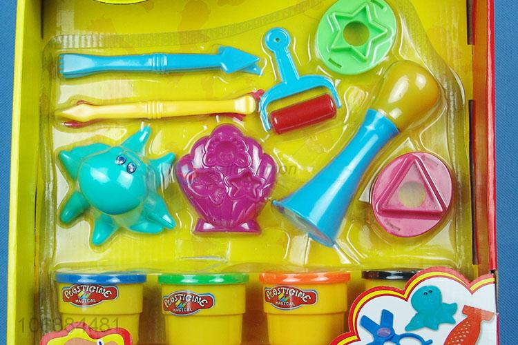 New style children educational creative color clay toys with plastic molds