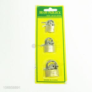 Good Quality 3 Pieces Brass Padlock Set