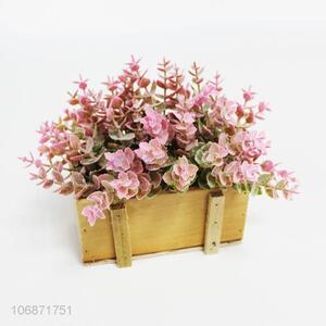 Delicate Design Wooden Flowerpot Artificial Bonsai