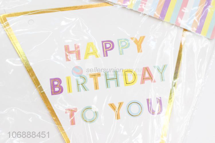 Suitable price birthday party printed triangle flags paper banners