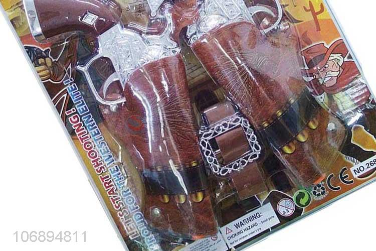 Good Sale Plating Cowboy Gun With Belt Set