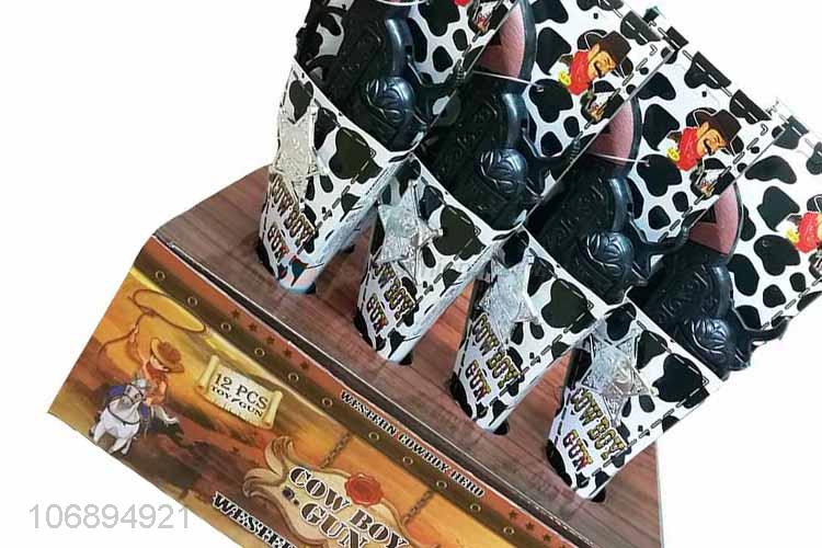 Fashion Cow Pattern Gun Case Black Cowboy Gun Set