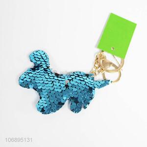 New design fashion unicorn key chain sequin key ring