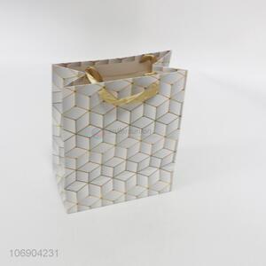 Premium products geometric patterns paper gift bag with handle