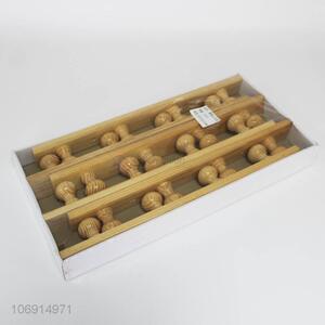 Unique Design 6PC 4 Heads Wood Wall Hook Clothes Racks