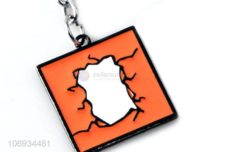 Wholesale Price Promotional Square Shape Metal Keychain