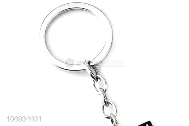 Fancy Customized Metal Silver Color Square Shape Keychain