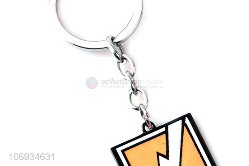 Fancy Customized Metal Silver Color Square Shape Keychain